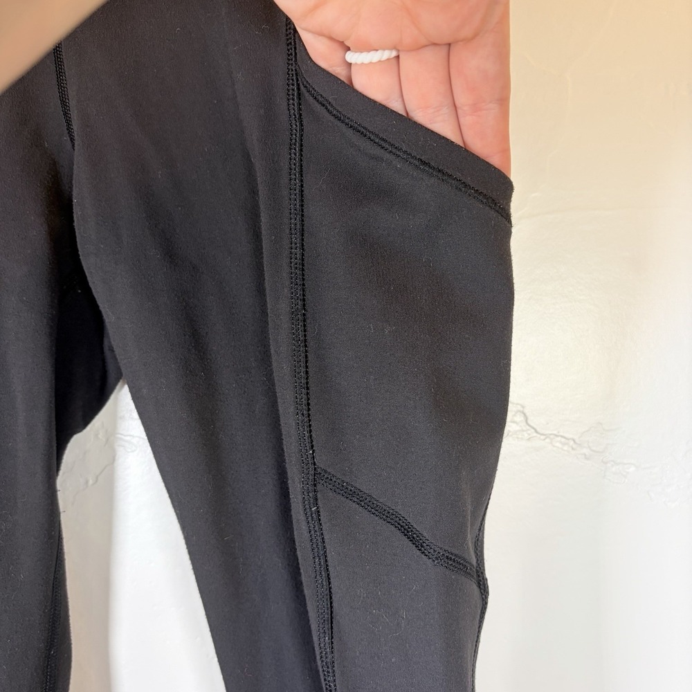 Lululemon Mid Rise Speed Tight V in Heathered Black‎ Leggings Women's Size 4 - Picture 4 of 8